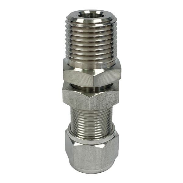 Picture of 6.3MM OD X 8NPT BULKHEAD CONNECTOR MALE GYROLOK S31254 
