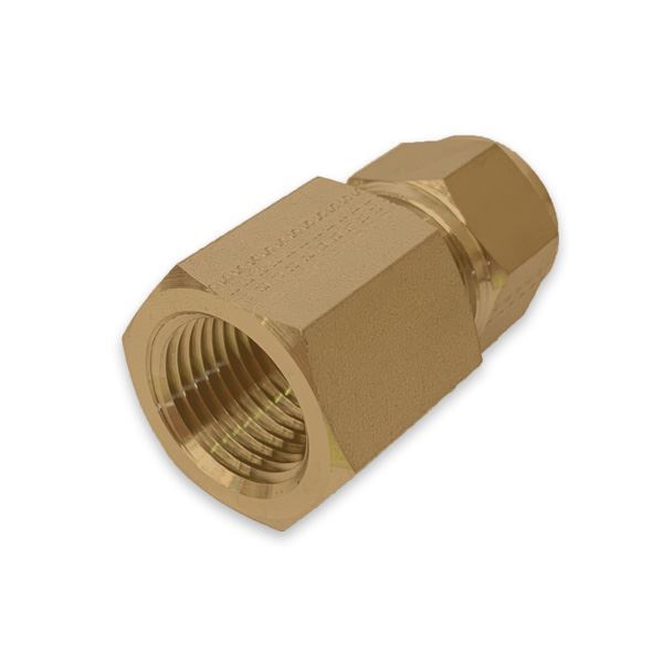 Picture of 9.5MM OD X 10NPT CONNECTOR FEMALE GYROLOK BRASS 