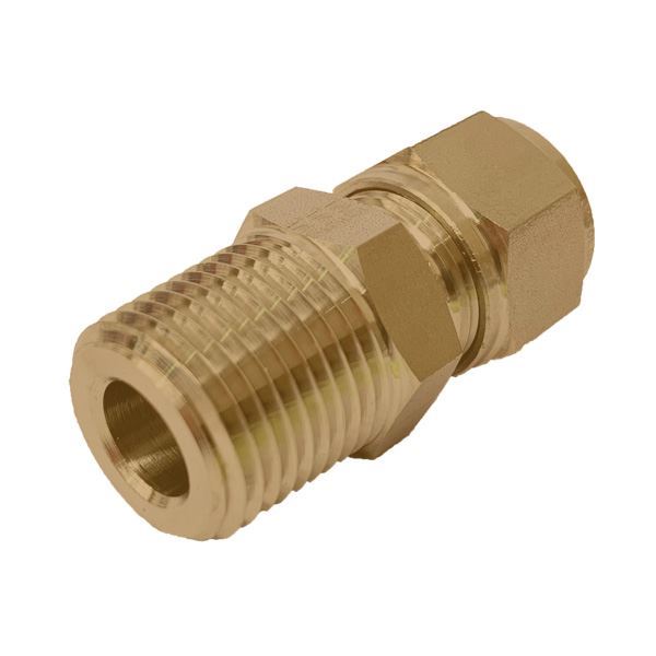 Picture of 3.2MM OD X 6BSPT CONNECTOR MALE GYROLOK BRASS 