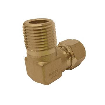 Picture of 12.7MM OD X 10NPT 90D ELBOW MALE GYROLOK BRASS 