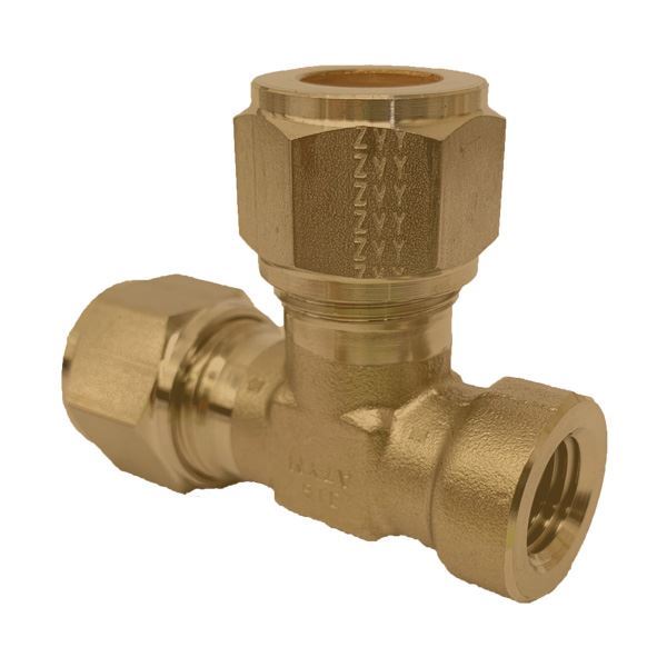 Picture of 12.7MM OD X 15NPT TEE TFT GYROLOK BRASS 