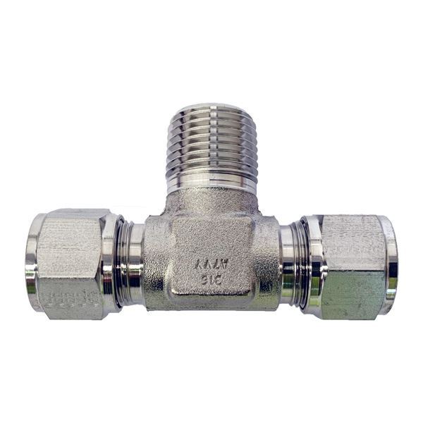 Picture of 9.5MM OD X 15NPT TEE TTM GYROLOK 316 