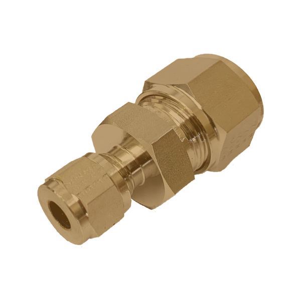 Picture of 12.7MM OD X 6.3MM OD REDUCING UNION GYROLOK BRASS 