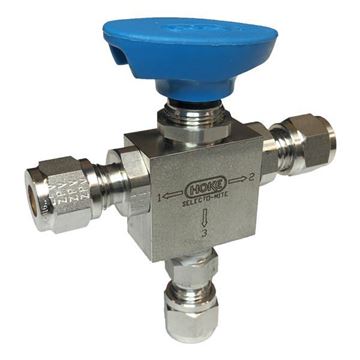 Picture of 6.3 OD TUBE 2000PSI BALL VALVE 3-WAY 316 SELECTOMITE C/W 12055-103-50 STEM ASSEMBLY