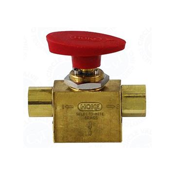 Picture of 8NPT FEMALE 3000PSI BALL VALVE 3-WAY BRASS SELECTOMITE