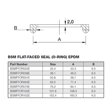 Picture of 50.8 BSM FLAT FACE EPDM ORing
