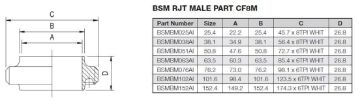 Picture of 38.1 BSM BUTTWELD MALE PART CF8M