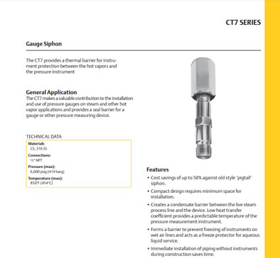 CT7 Gauge Siphon