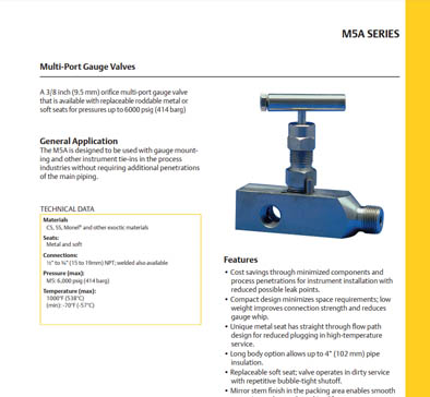 M5A MuliPort Gauge Valves