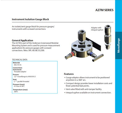 A27M Instrument Isolation Gauge Block