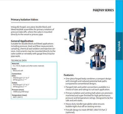 F68 - F69 Primary Isolation Keyblok