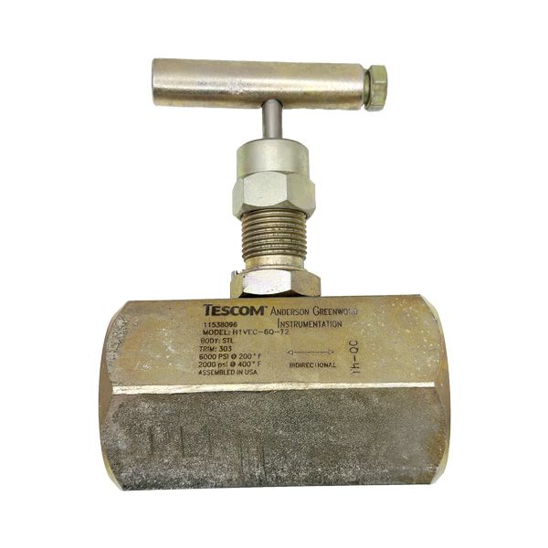 Picture of H1VEC-6Q-T2 20NPT F/F 6,000PSI HAND VALVE 9.5 ORIF TEFLON PEEK C/STL T2