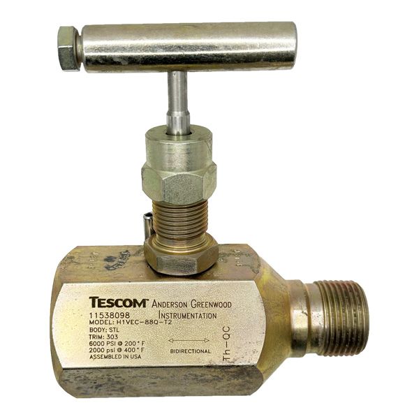 Picture of H1VEC-88Q-T2 25NPT F/M 6,000PSI HAND VALVE 9.5 ORIF TEFLON PEEK C/STL T2