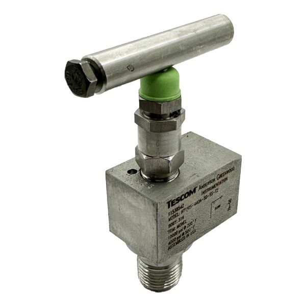 Picture of H71VIS-44QA-SS-SG-T2 15NPT M/F 10,000PSI HAND VALVE ANGLE TEFLON METAL SG ALL 316 T2