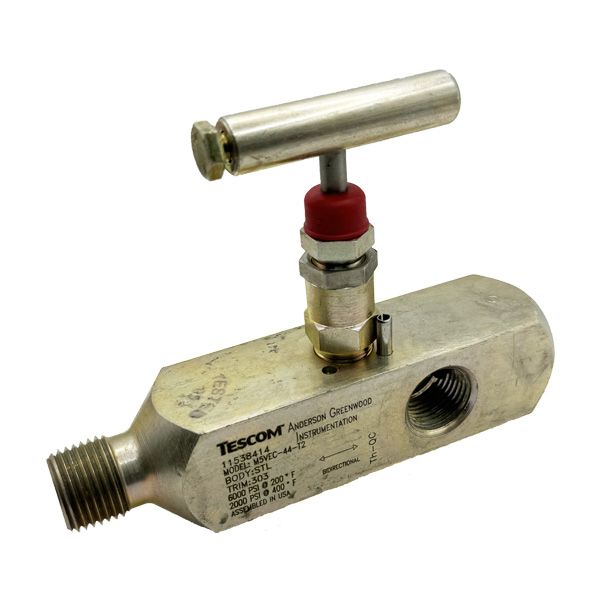 Picture of M5VEC-44-T2 15NPT M/F(x3) 6,000PSI MULTIPORT GAUGE VALVE TEFLON PEEK C/STL T2