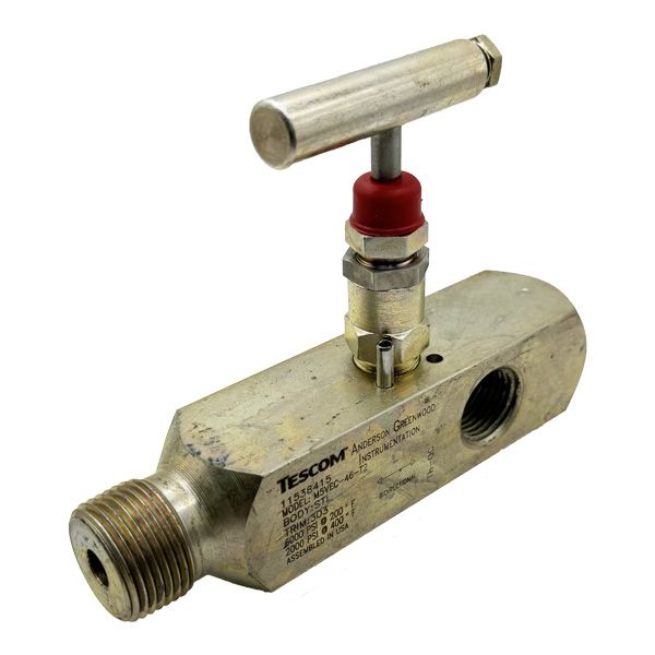 Picture of M5VEC-46-T2 20X15NPT M/F(x3) 6,000PSI MULTIPORT GAUGE VALVE TEFLON PEEK C/STL T2