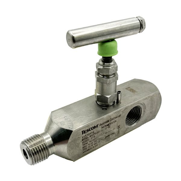 Picture of M5VES-44-SS-SG-T2 15NPT M/F (x3) 6,000PSI MULTIPORT GAUGE VALVE TEFLON PEEK SG ALL316 T2