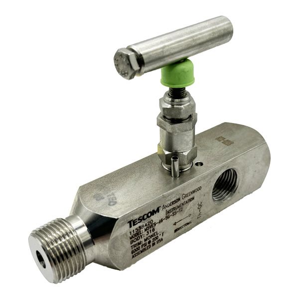 Picture of M5VES-46-SS-SG-T2 20X15NPT M/F (x3) 6,000PSI MULTIPORT GAUGE VALVE TEFLON PEEK SG ALL316 T2