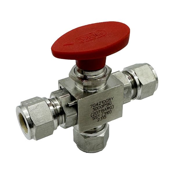 Picture of 12.7OD TUBE 3000PSI BALL VALVE 3-WAY 316 FLOMITE HOKE 