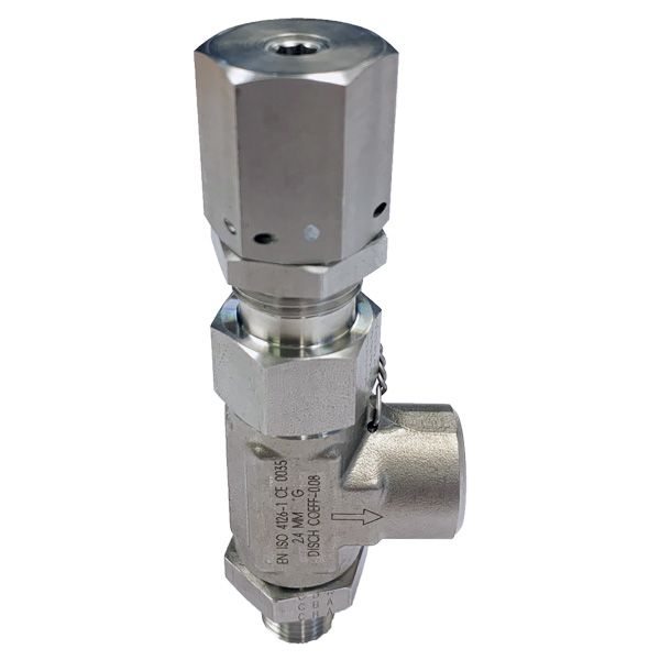 Picture of 8NPT M/F ADJUSTABLE RELIEF VALVE 2001-2500 PSI CRACK VITON 316 HOKE