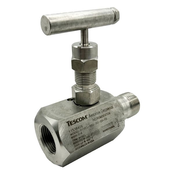 Picture of H1VES-88Q-SS-SG-T2 25NPT F/M 6,000PSI HAND VALVE 9.5 ORIF TEFLON PEEK SG ALL 316 T2