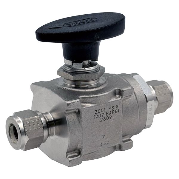 Picture of 12.7OD TUBE 3000PSI BALL VALVE 3.4Cv PTFE PACK ABV HOKE FE 316